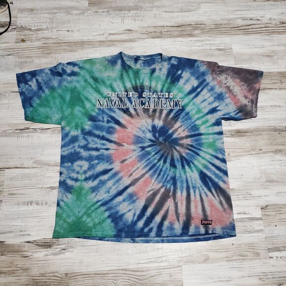 United States Naval Academy Tye Dye Shirt Size 2XL Hand Tye Dyed - Picture 1 of 2